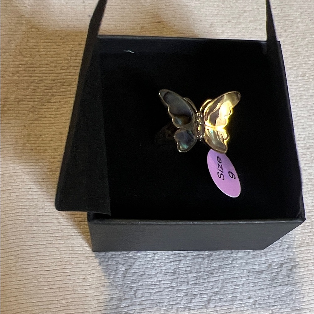 Bali Gold and Black Butterfly Ring